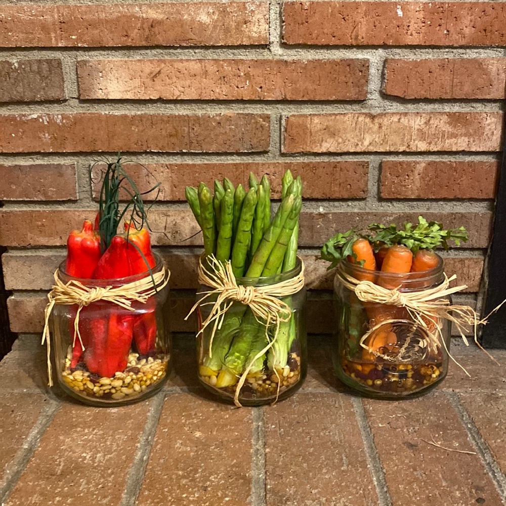Farmhouse Kitchen Decor, fake vegetables